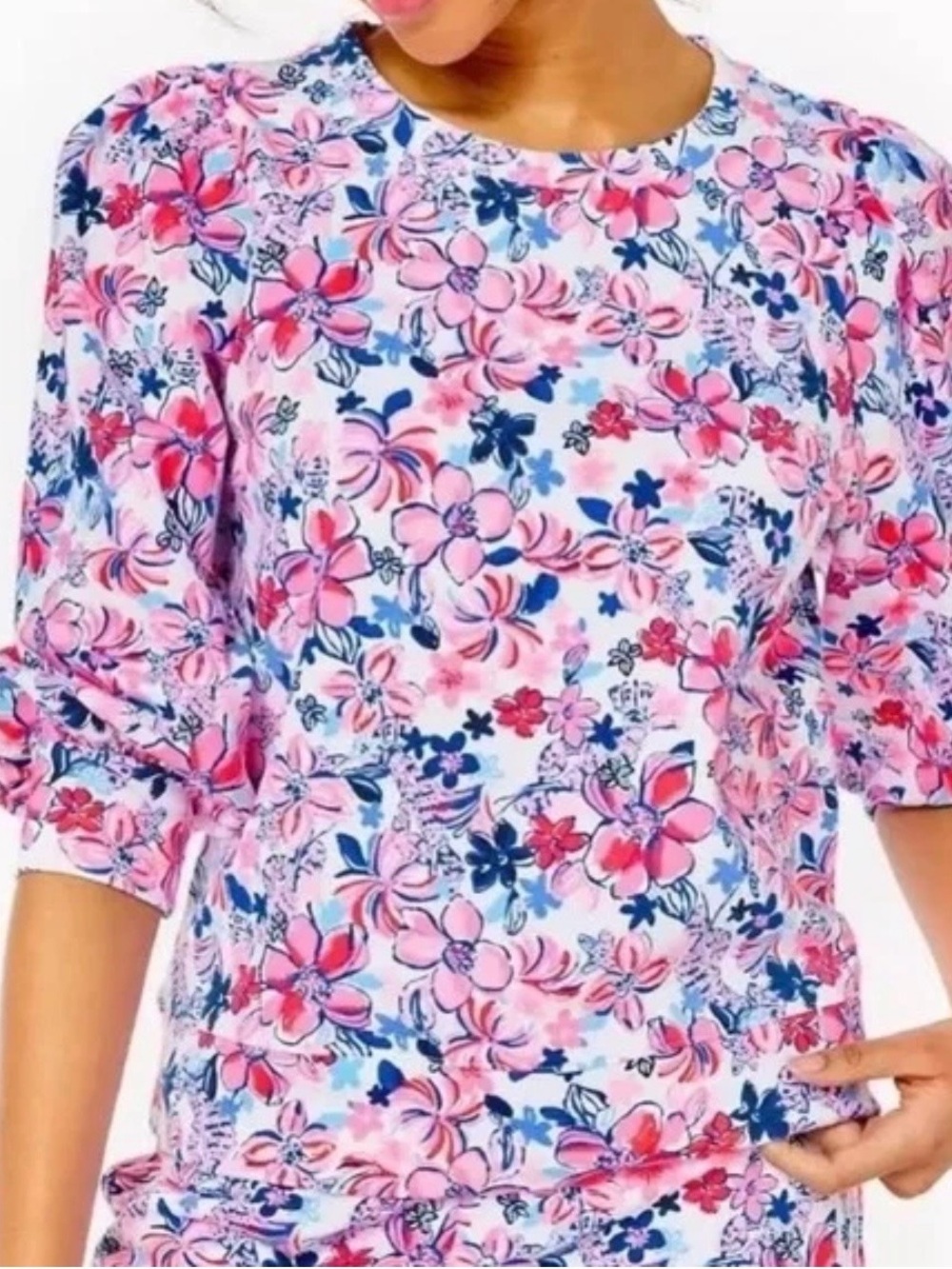 LILLY PULITZER WOMENS CORDEN SWEATSHIRT RESORT WHITE, PARTY LIKE A LOBSTAR MED